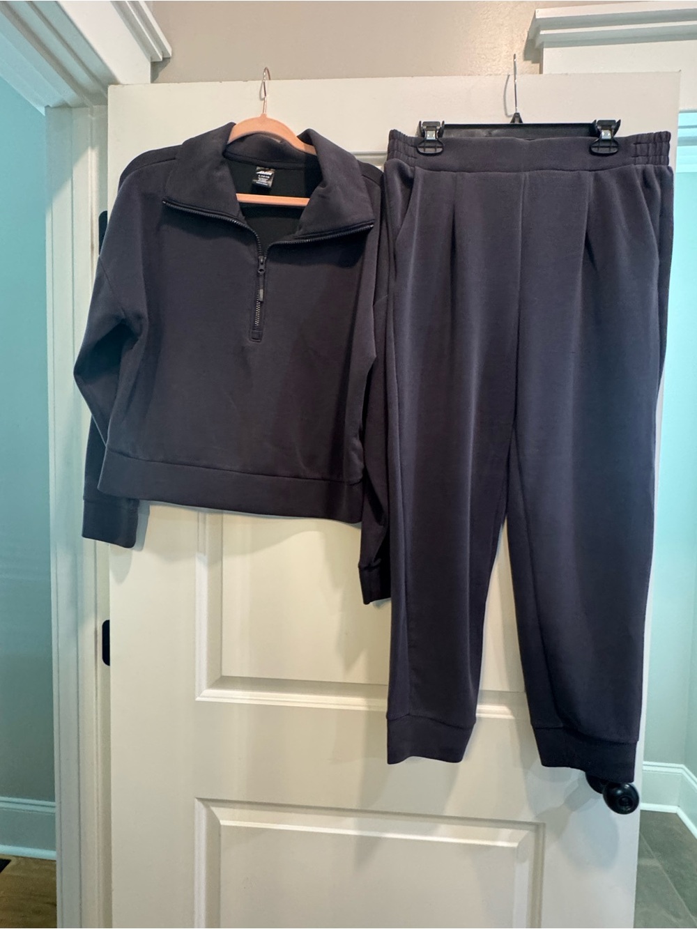 Avia Women's Charcoal Zip-Neck Sweatshirt & Joggers Set